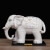 沁杰陶瓷大象摆件一对吸水招财白象家居客厅装饰办公室现代中式摆设 大号白色描金-左