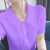溥畔夏季雪纺衫上衣洋气小衫高档超仙蕾丝女法式短袖衬衫宽松薄款 紫色 L （建议105-115斤）