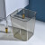 垃圾桶客厅亚克力PET透明厕所厨房创意商用卧室网红小号纸篓 透灰垃圾桶方形12L