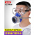 LISM防毒面具口罩喷漆专用化工气体防护面罩活性炭防甲醛防毒气过滤棉 三号面具1套 硅胶舒适