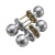 美拉五金三杆式球形锁塑钢门卫生间浴室门锁三杆锁球型铝合金定制 门厚2.5-4.5cm（银色）不带钥匙 