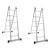 步步稳  铝合金梯多功能折叠人字工程两用加厚关节直梯 冲压人字梯 2.4m