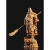 关公武财神像黄杨木雕刻关羽二爷仿古手工艺品家居客装饰人物摆件 28厘米描金