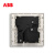 ABB开关面板插座，墙壁USB五孔双控插座，轩致系列朝霞金 16A三孔插座