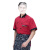 比鹤迖 BHD-2987 餐厅食堂厨房工作服/工装 短袖[红色]L 1件