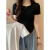 QIHUANGIEF/爱依·服官方网不规则短袖T恤女夏季2024新款修身显瘦可爱甜 白色 XL