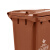 永耀塑业 YY-120A垃圾桶 带轮塑料翻盖垃圾桶120L 棕色
