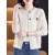 皮尔卡丹针织衫女春季新款韩版时尚气质百搭减龄毛衣外套上衣女 红色 均码(适合80-140斤)