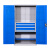 工具柜车间用重型铁皮柜五金加厚工厂对开门收纳工具箱汽修工具车 通门有挂板（蓝色）