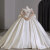 GIOIO法式白色缎面轻婚纱礼服2024新款新娘小个子质感复古拖尾主纱 白色齐地婚纱 XS