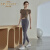 伊罗艾西品牌瑜伽服女套装夏季2024新款高级感专业短袖跑步健身普拉提衣服 粉色上衣+灰色裤子 S