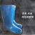 圣驰 高筒雨靴蓝色雨鞋耐油耐酸碱雨靴防汛雨靴防滑雨靴畜牧养殖雨靴 44