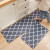 北欧简约长条厨房PVC皮革地垫 可擦洗防水防油防滑垫耐磨地毯 水中影-黛蓝色 45*75cm