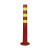 纳仕徳 LW0168 加厚钢管警示柱反光防撞柱安全桩固定路桩停车警示柱 60cm*7.5全膜固定+螺丝