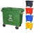 商用垃圾箱大号带轮铁柄小区物业环卫户外垃圾桶带盖移动垃圾车 1100L蓝色-可回收垃圾桶无盖款