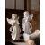 舒趣乐美式欧式复古做旧树脂石膏少女天使小天使桌面摆件装饰品 中号木烛台