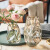 骉祥高级感不规则花瓶玻璃透明插花玫瑰百合客厅餐桌艺术摆件网红P 凹凸瓶（琥珀）大号