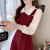BKQU时尚女装连衣裙2023春装韩版小香风修身显瘦小个子毛衣针 红色 S