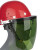 婕茵桐安全帽电焊面屏防护罩焊帽切割打磨透明防飞溅烧焊工面罩头戴式 红色安全帽+透明支架屏