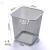 铁艺垃圾桶金属镂空网状拉圾筒方形卫生桶铁网公司废纸篓 小号方形银色
