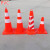 70橡胶路锥pvc反光锥塑料2米连接杆交通防撞警示柱雪糕筒银行立柱 红色2PVC70CM带环