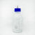 实验室补料瓶发酵罐1/2/3/4通孔试剂加料瓶小号中号大号不锈钢瓶盖补液瓶蓝盖玻璃瓶单通双通三通四通 中号1000ml三通6mm接口
