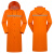 全身防暴雨男女款户外便携雨披单人加厚长款雨衣 升级款(双层)-桔红 XL