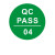 QC pass标签贴纸 QC PASS检不干胶圆形质检产品合格不合格 可定做 1厘米绿底白字QCPASS 04号 1件是2000