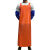 HKFZ防水围裙水产专用男女加厚牛筋耐磨防油工作服屠宰场加长加大罩衣 桔红色大码长120腰90下宽1米 送袖套