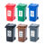 桌面垃圾桶家用可爱办公室迷你垃圾桶创意分类宣传小号早教模型桶 红绿蓝灰4色一套+分类卡片