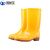 沸耐笙 FNS-24283 牛筋底黄色水靴劳保短筒PVC水鞋 中筒黄色【无棉】37 1双