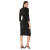 Calvin Klein 618女士长袖褶皱中长连衣裙 Black 4