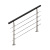 不锈钢楼梯扶手护栏自建房室内家用简约扶手栏杆自装拉丝阳台护栏 38方管 850高 304材质 磨砂黑