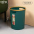 适用垃圾桶创意客厅大容量圾圾桶厨房大号无盖带压圈纸 小号深绿带压圈