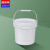 盛美特塑料桶密封带盖桶小水桶包装桶 5L白色带提手