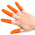 伏利 手指套防护劳保耐磨加厚防滑橡胶护指指套一次性纹绣手指套保护套 加厚橙色大号L码*约100只装