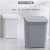 按压式大号分类垃圾桶 卫生间带轮子垃圾纸篓厕所带盖拉圾筒 白色带滑轮