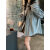 VPGX条纹衬衫女日系春季洋气复古港风情侣长袖衬衫宽松小众设计感上衣 6037灰蓝条纹 S