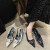 鞋柜达芙妮集团旗下欧美风单鞋女2023夏季新款尖头细跟高跟鞋浅口女鞋 米白色 38