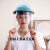 约巢透明口罩餐饮厨房厨师饮食塑料面罩防护儿童的防一次性罩 防油溅面罩蓝顶款
