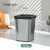2023无盖不锈钢垃圾桶大容量客厅厨房卧室办公室轻奢纸篓 不锈钢10.5L 不锈钢中号