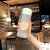 豪戴航磨砂男女随手韩式茶杯便携创意杯子透明时尚运动水杯塑料杯 黑色 1L 磨砂600ml