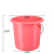 手提塑料大号水桶加厚储水用桶学生用洗澡带盖洗衣小圆桶 光滑款红色23cm