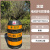 鸣固电线杆防撞桶1000×500×350mm滚塑 保护桶电线杆防撞桶反光警示桩电力防撞桶防护墩