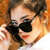 DJKD时尚墨镜女男同款太阳镜遮阳镜显瘦眼镜素颜神器腮红眼镜自带妆感 竖条-黑色