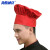 海斯迪克 HK-804 带松紧厨师帽 百褶蘑菇帽 服务员布帽工作帽 大红色