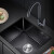 黑色纳米04不锈钢洗菜盆吧台手水槽台下盆厨房嵌入式单槽小 *0配04不锈钢冷热龙头