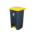 大号垃圾桶大容量商用室内带盖脚踩厨房办公大码户外脚踏式定制 20L特厚脚踏桶灰桶黄盖