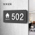 门牌号码牌创意宾馆酒店饭店包厢宿舍房间房号牌个性数字指示牌标 DZG501黑底立体白字 20x20cm