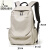 袋鼠（KANGAROO）跨境大容量双肩背包女士防水学生书包休闲时尚电脑包旅行包男 米白色